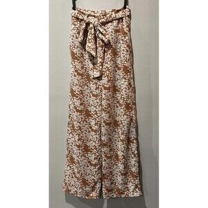 Sabo Women Burnt Orange‎ Floral Summer Roza Pants Size XS Belted Tie Waist